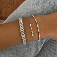 Diamond Snake Chain Bracelet, 14K White Gold, 3.8 carats- URBAETIS Fine Jewelry