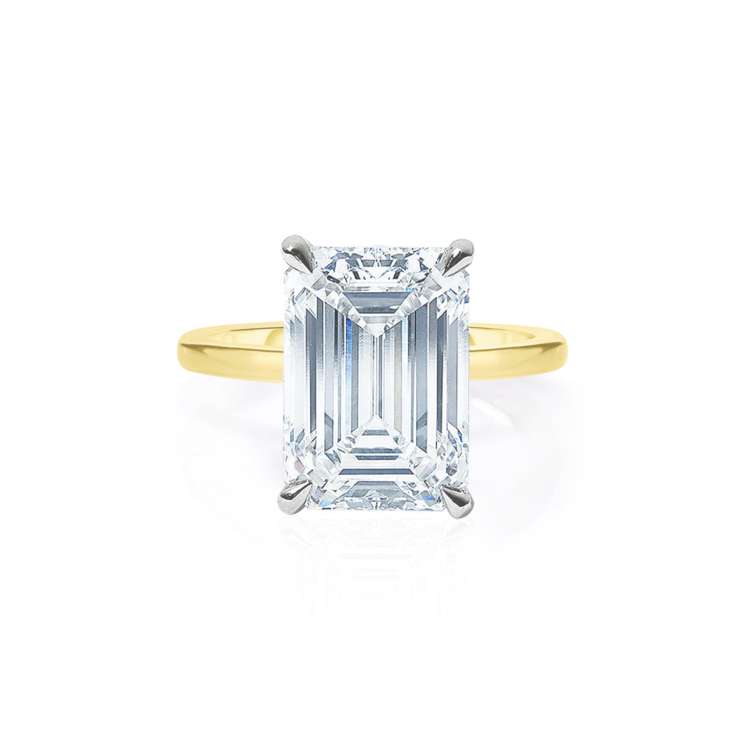 4.04 Emerald Lab Diamond in Skinny Solitaire