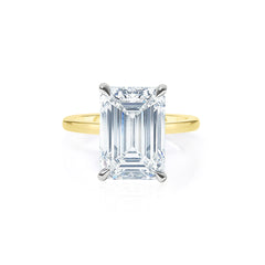 4.04 Emerald Lab Diamond in Skinny Solitaire