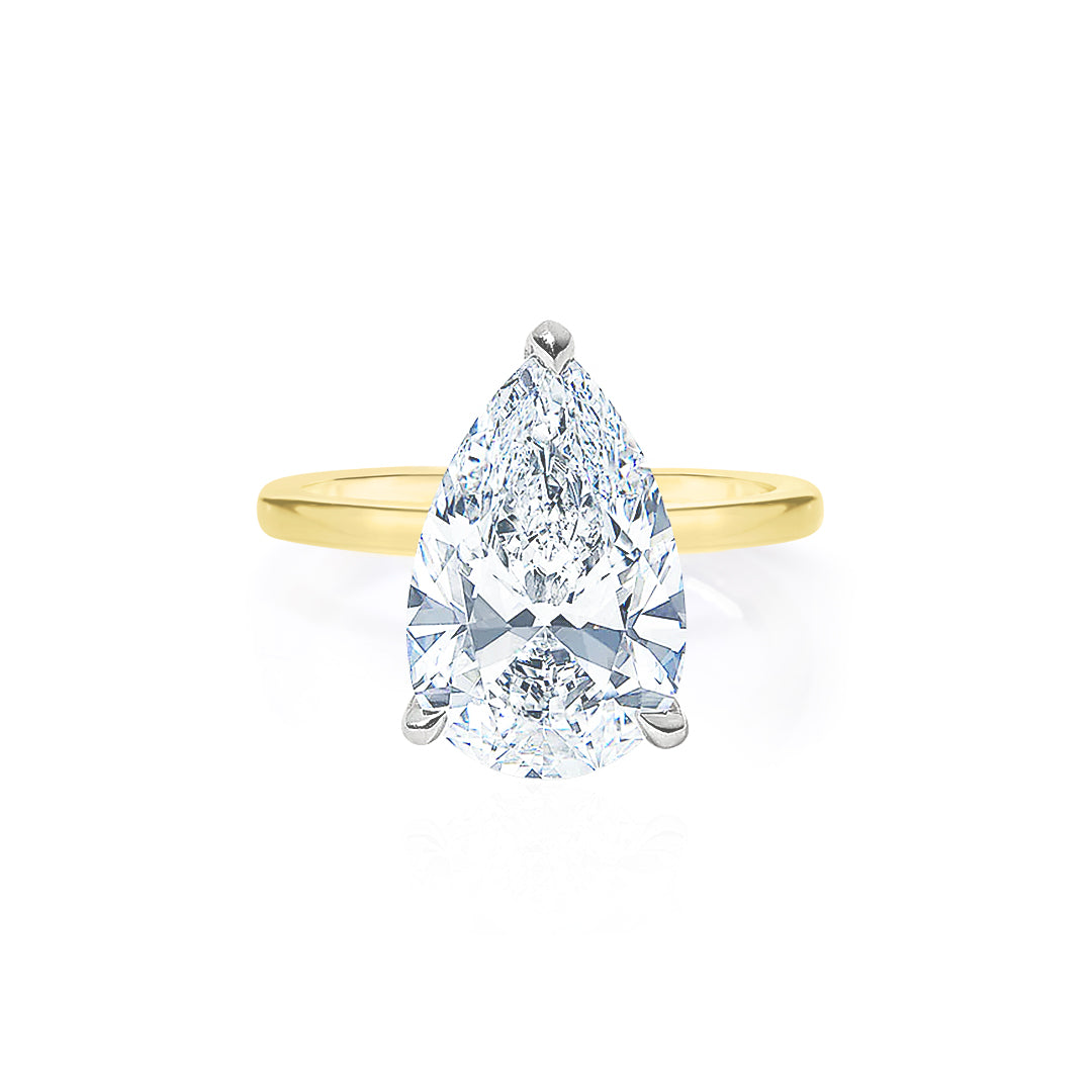 3.01 Pear Lab Diamond in Skinny Solitaire