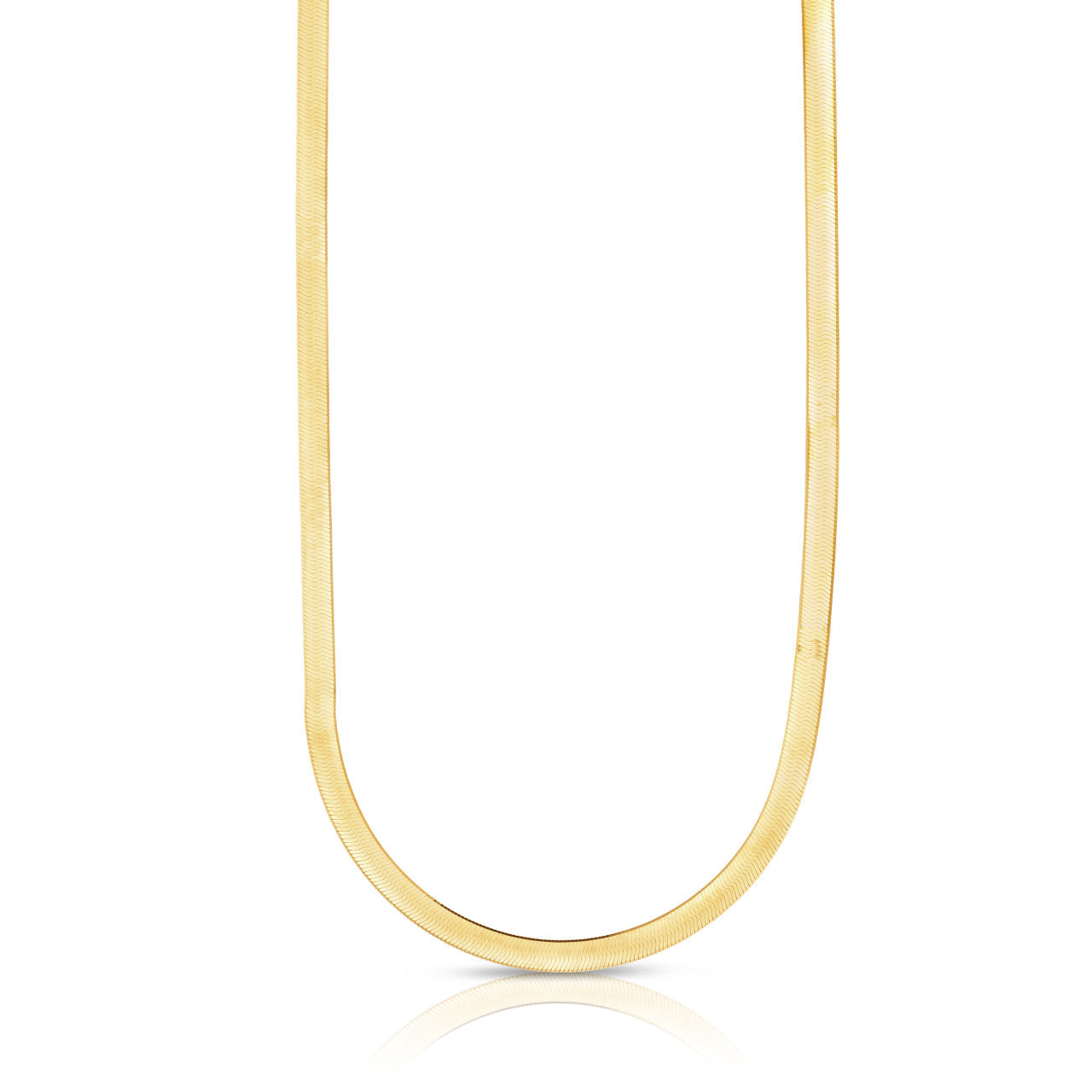 Herringbone Necklace, 4.6mm, 14k yellow gold - URBAETIS Fine Jewelry