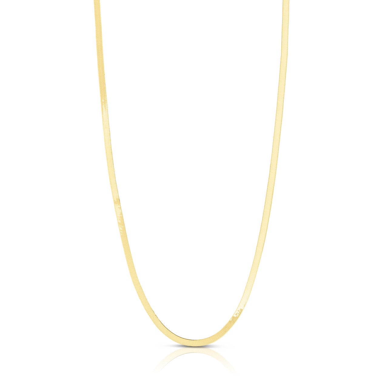 Herringbone Necklace, 2.8mm, 14k yellow gold - URBAETIS Fine Jewelry