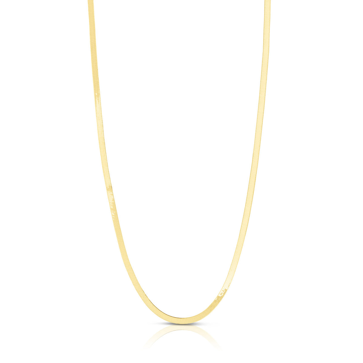 Herringbone Necklace, 2.8mm, 14k yellow gold - URBAETIS Fine Jewelry