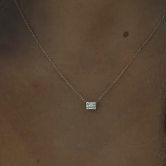 Emerald Illusion Necklace with Basket, 14K Yellow Gold- URBAETIS Fine Jewelry