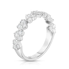 Heart Diamond Cluster 1/2 Eternity Ring, 14k white gold - Urbaetis Fine Jewelry