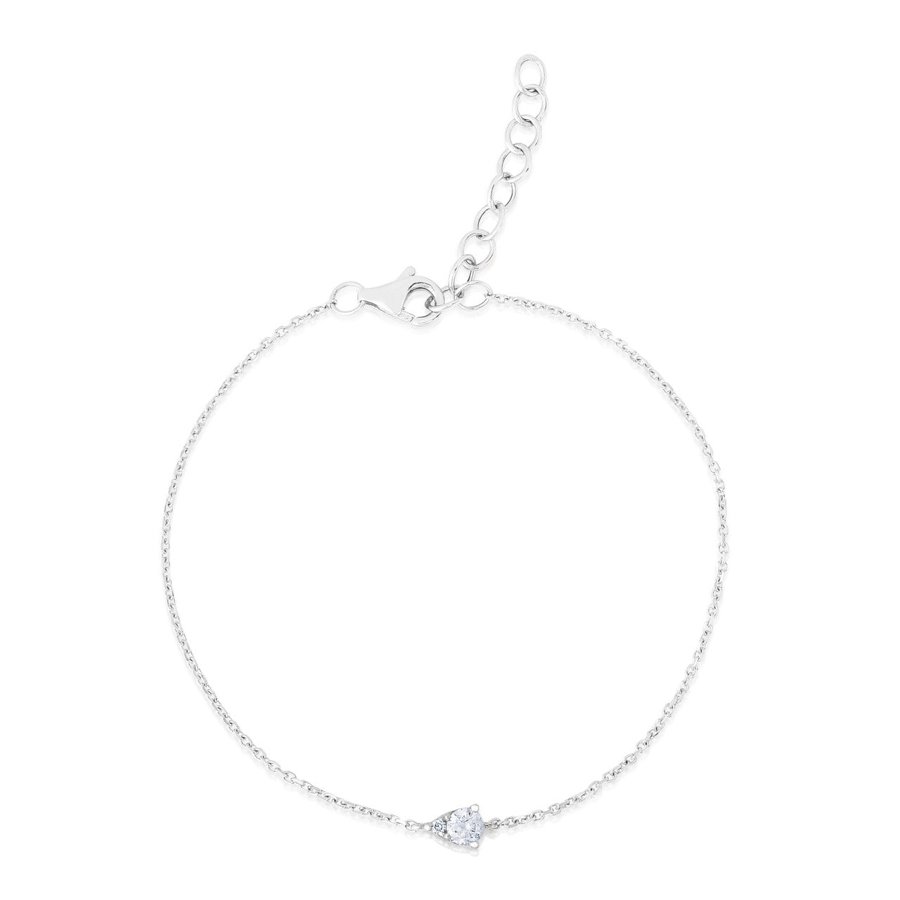 Pear Diamond Cluster Bracelet- 14k white gold, 0.11 carats - Urbaetis Fine Jewelry