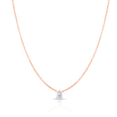 Pear Diamond Cluster Necklace, 14k rose gold, 0.11 carats - Urbaetis Fine Jewelry