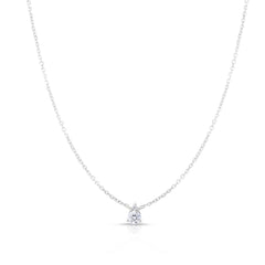 Pear Diamond Cluster Necklace, 14k white gold, 0.11 carats - Urbaetis Fine Jewelry