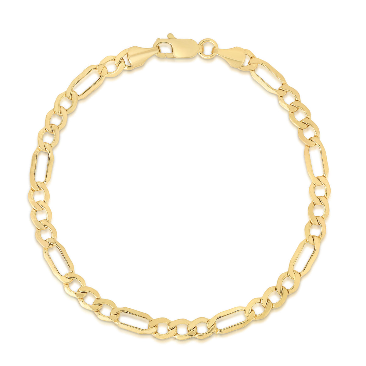 Figaro Chain Bracelet, 14k yellow gold, 7" - URBAETIS Fine Jewelry