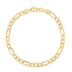 Figaro Chain Bracelet, 14k yellow gold, 7" - URBAETIS Fine Jewelry