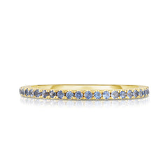 Pastel Blue Sapphire 1/2 Eternity Ring, 14k yellow gold - Urbaetis Fine Jewelry