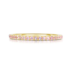 Pastel Pink Sapphire 1/2 Eternity Ring, 14k yellow gold - Urbaetis Fine Jewelry