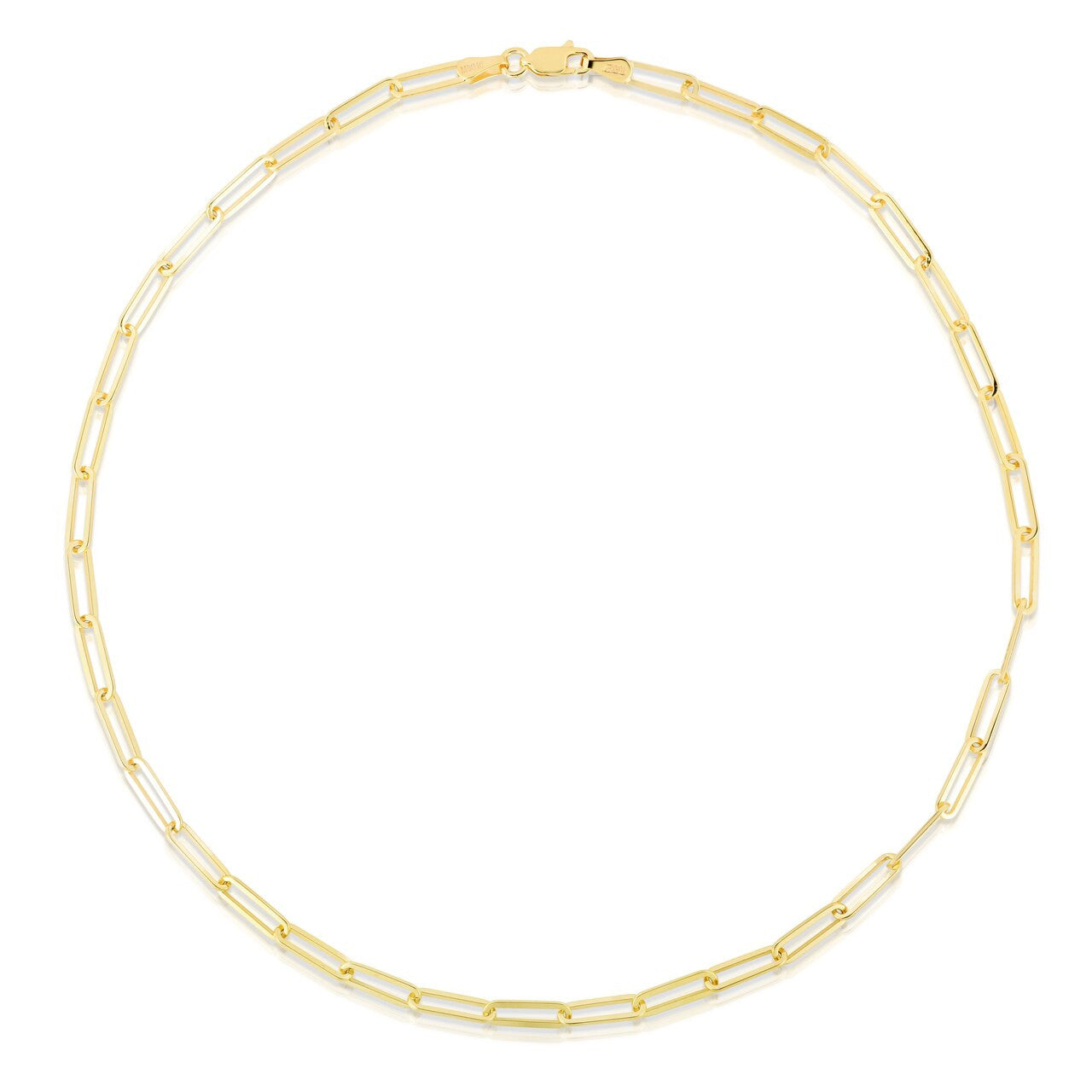 Long link paperclip chain, 14k yellow gold - URBAETIS Fine Jewelry