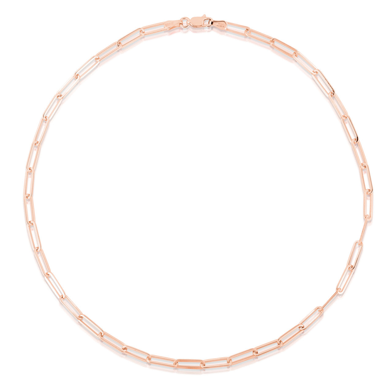 Long Link Necklace, 14k rose gold, 16 inches - URBAETIS Fine Jewelry
