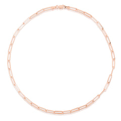 Long Link Necklace, 14k rose gold, 16 inches - URBAETIS Fine Jewelry
