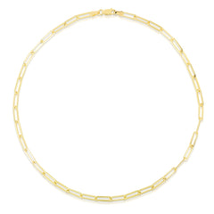 Paperclip Necklace, 14k yellow gold, 16 inches - URBAETIS Fine Jewelry