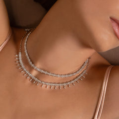 Marquise Illusion Diamond Drop Necklace, 14k White Gold - URBAETIS Fine Jewelry