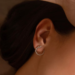 Illusion Marquise Diamond Garland Hoops, 14k white gold - Urbaetis Fine Jewelry