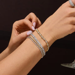 4 Prong Tennis Bracelet, 2 carats, 14k white gold - URBAETIS Fine Jewelry