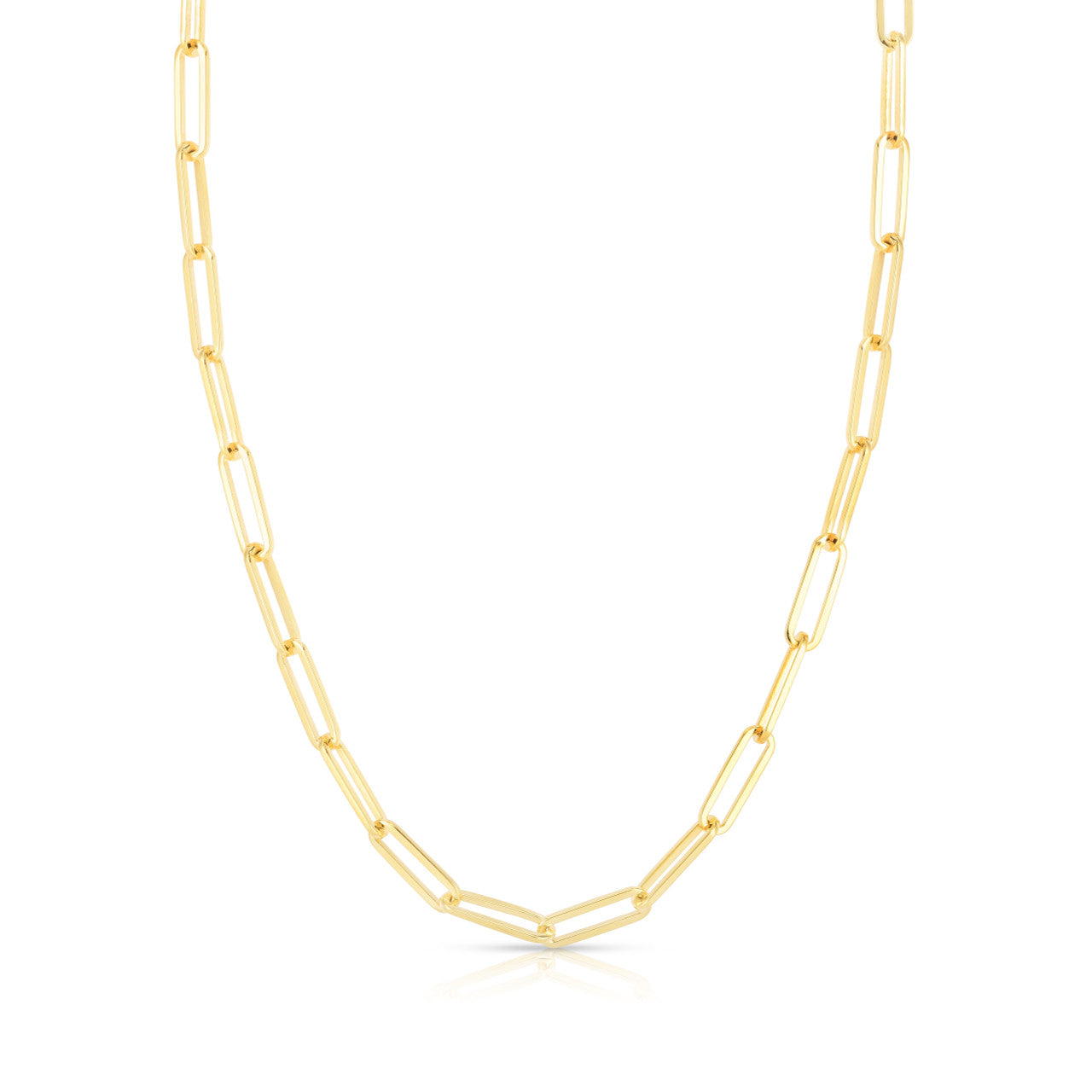 Long Link Necklace, 14k yellow gold, 16 inches - URBAETIS Fine Jewelry