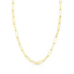Long Link Necklace, 14k yellow gold, 16 inches - URBAETIS Fine Jewelry
