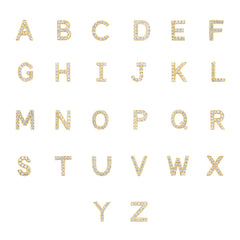 Petite Diamond Initial Letter Studs, 14k yellow gold - URBAETIS Fine Jewelry
