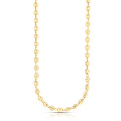 Puffed Mariner Link Necklace, 14k yellow gold, 18" - URBAETIS Fine Jewelry