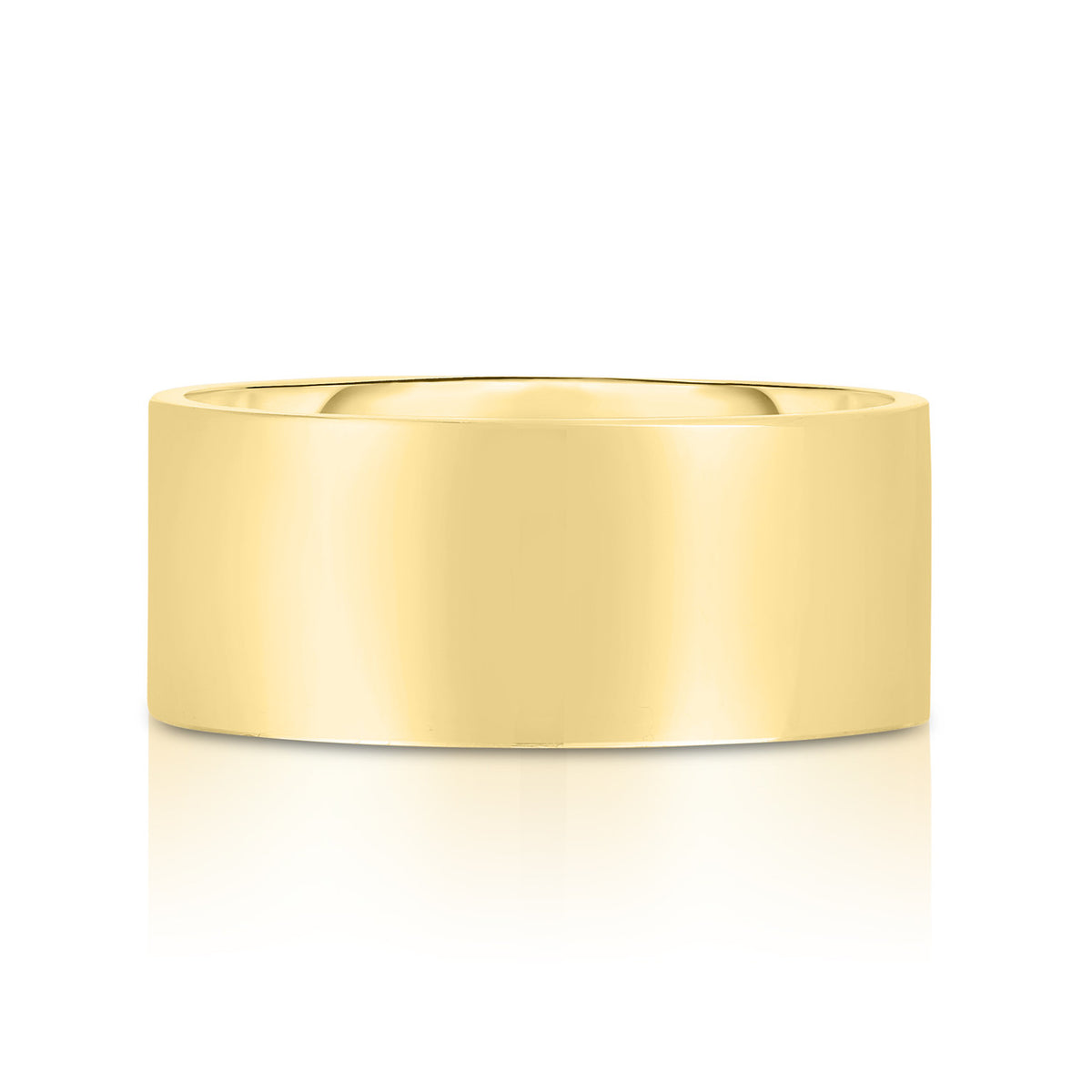 Flat Gold Band, 14K Yellow Gold- URBAETIS Fine Jewelry