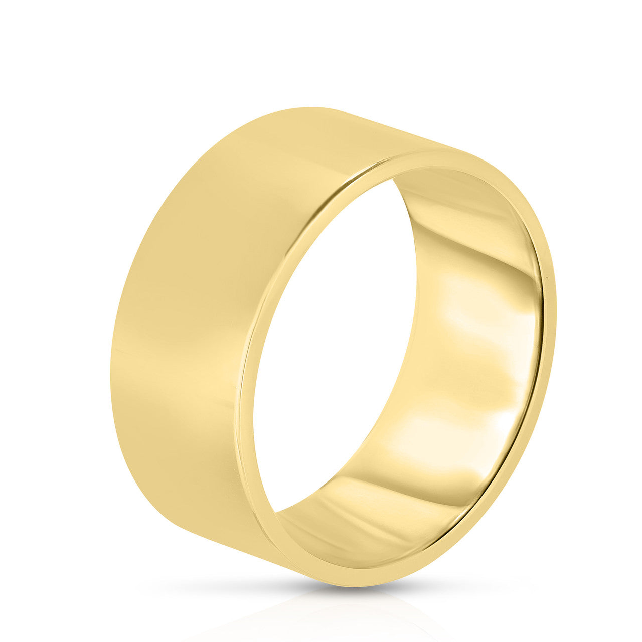 Flat Gold Band, 14K Yellow Gold- URBAETIS Fine Jewelry