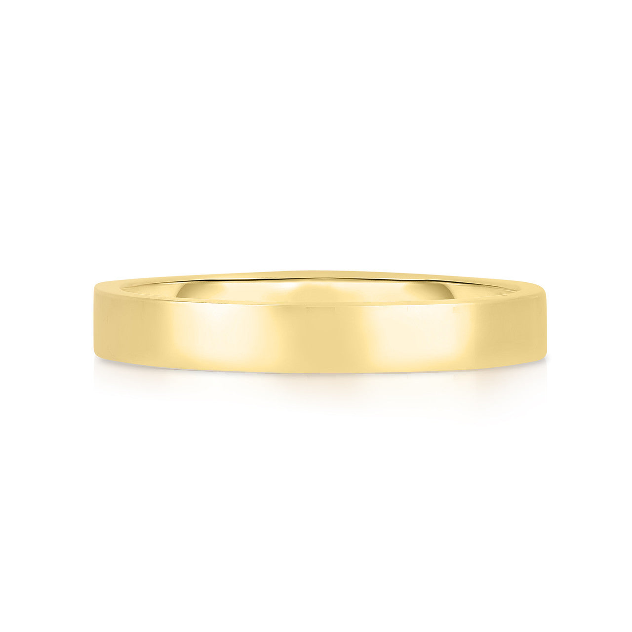 Flat Gold Band, 14K Yellow Gold- URBAETIS Fine Jewelry