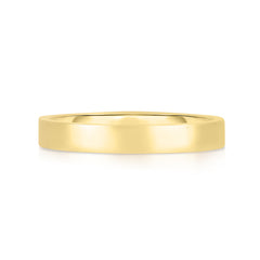 Flat Gold Band, 14K Yellow Gold- URBAETIS Fine Jewelry