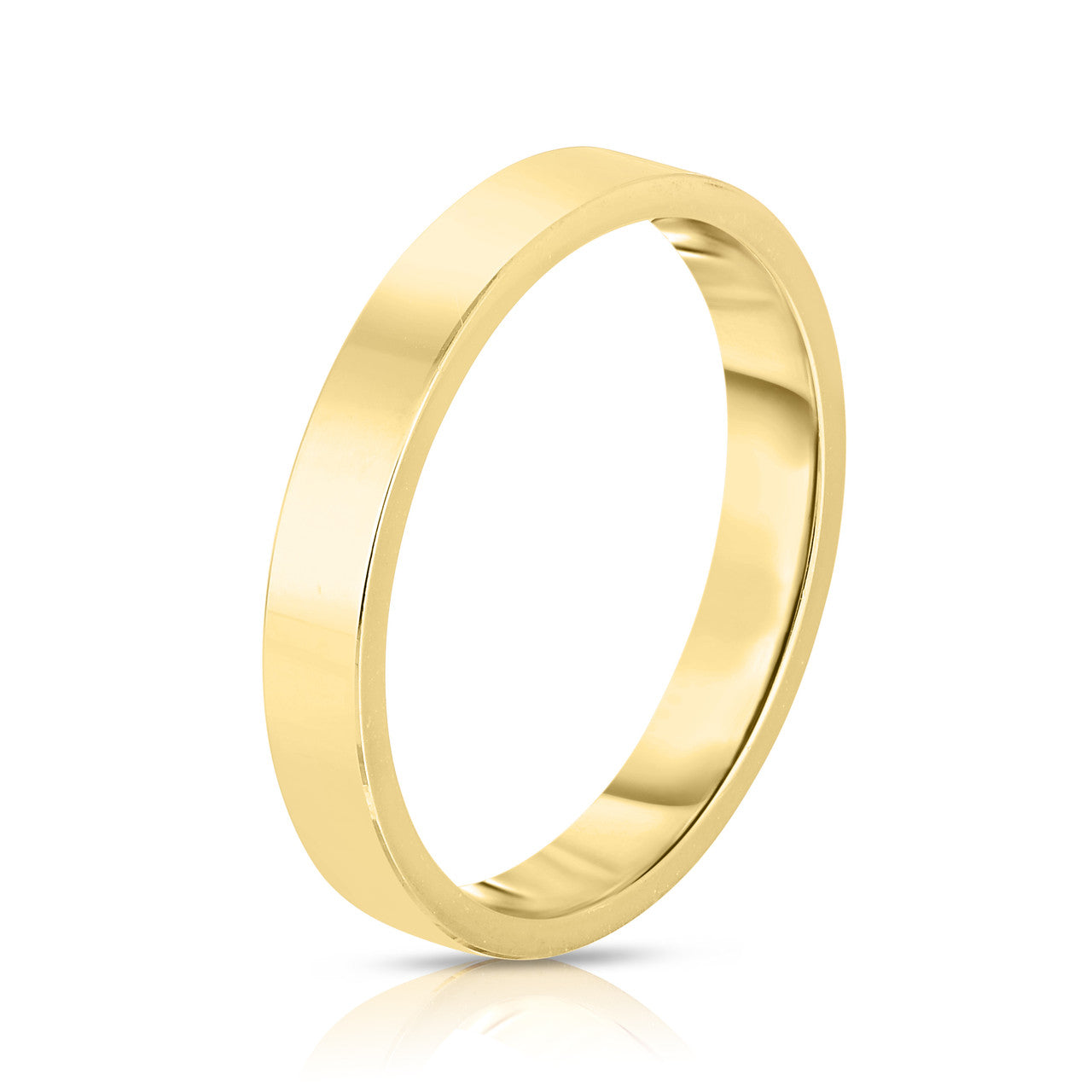 Flat Gold Band, 14K Yellow Gold- URBAETIS Fine Jewelry