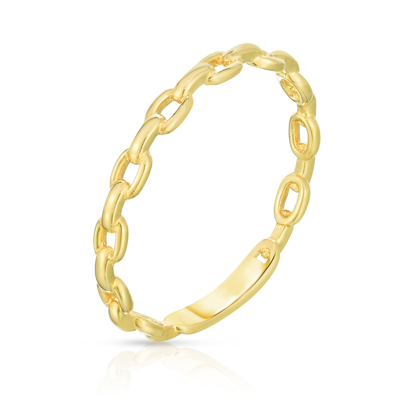 Oval Chain Link Ring , 14k yellow gold - URBAETIS Fine Jewelry