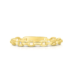 Oval Chain Link Ring , 14k yellow gold - URBAETIS Fine Jewelry