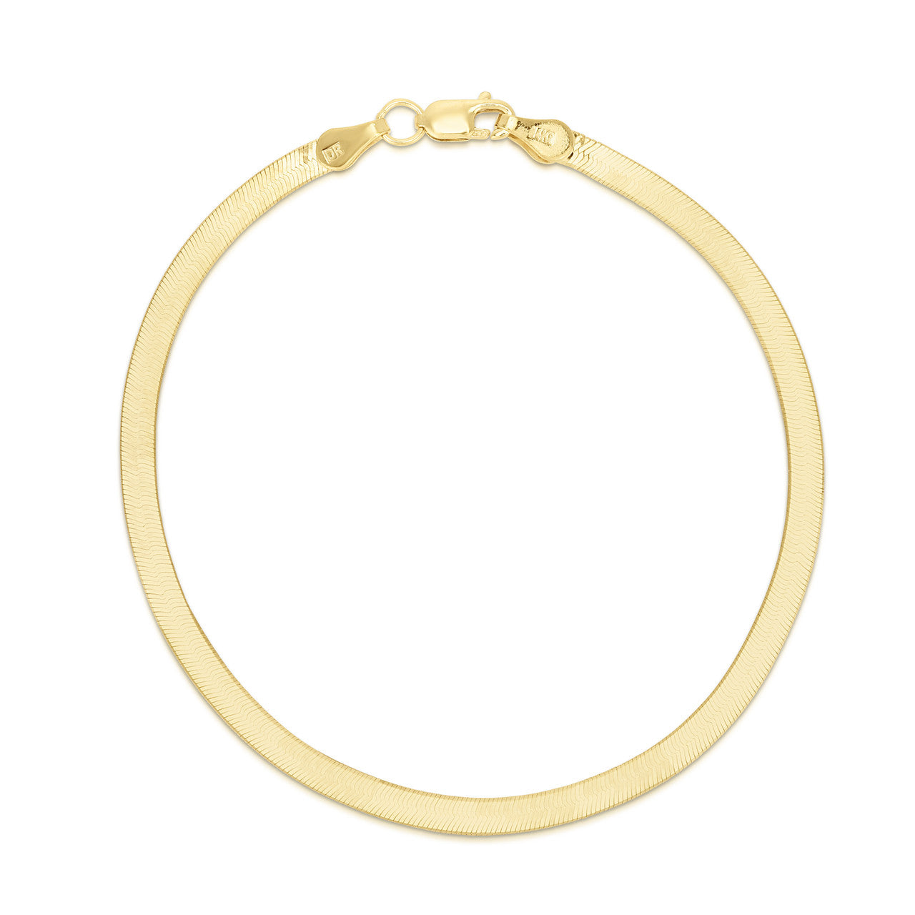 Herringbone Bracelet, 14k yellow gold, 2.8mm width, 7" length - URBAETIS Fine Jewelry