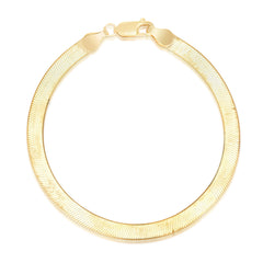 Herringbone Bracelet, 14k yellow gold, 4.6mm width, 7" length - URBAETIS Fine Jewelry