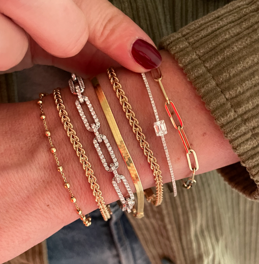 Double Rope Chain Bracelet, 14k yellow gold - URBAETIS Fine Jewelry