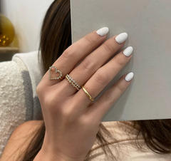 Graduated Diamond Single Prong 1/2 Eternity Ring, 14k yellow gold,  11 diamonds, 0.3 carats - URBAETIS Fine Jewelry