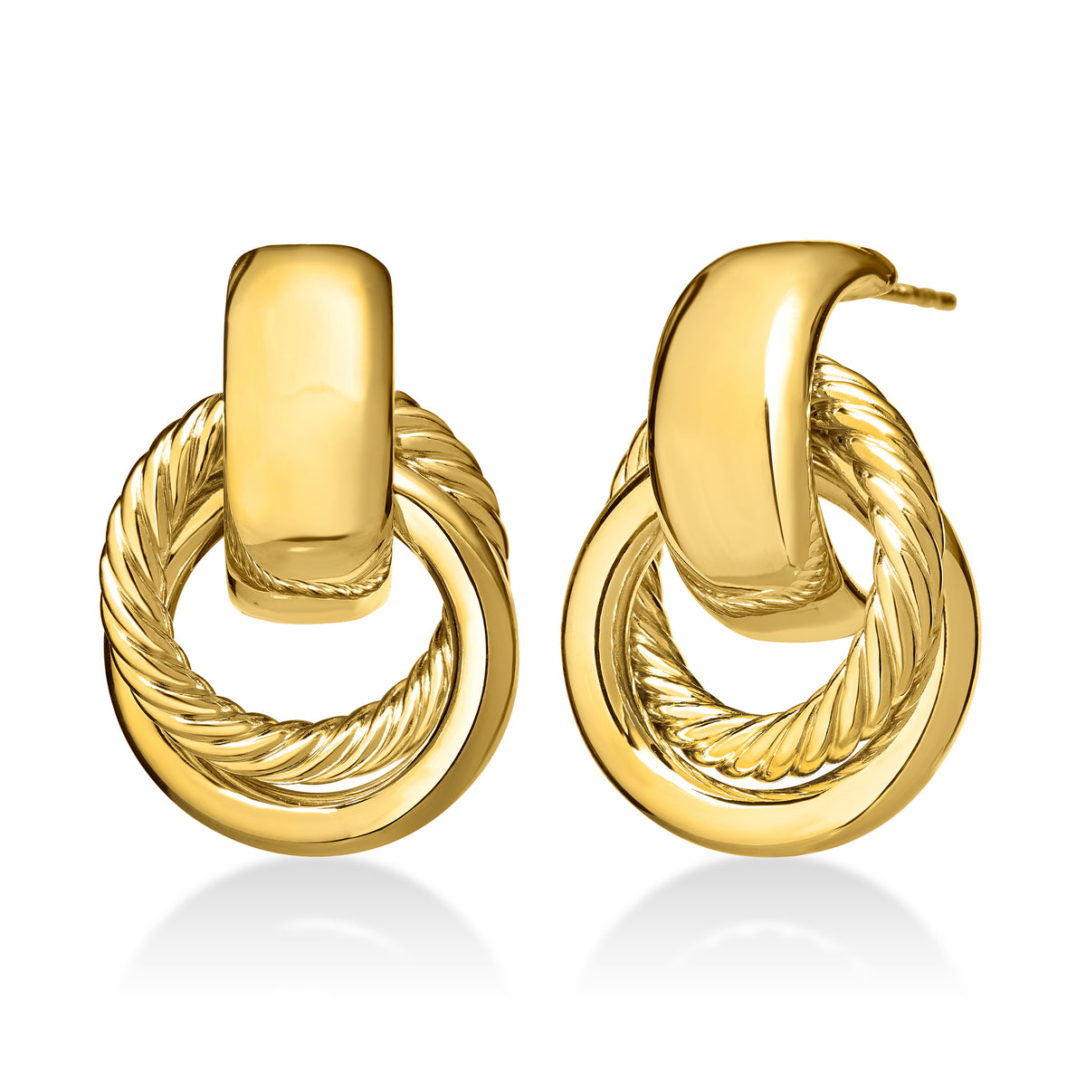 Twisted Gold Doorknocker Earrings