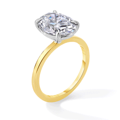 3.07 Oval Lab Diamond in Skinny Solitaire Engagement Ring