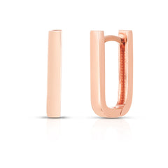 U Shaped Gold Huggies, 14k rose gold - URBAETIS Fine Jewelry
