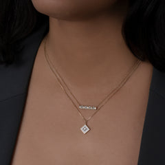 Baguette and Princess Cut Diamond Necklace