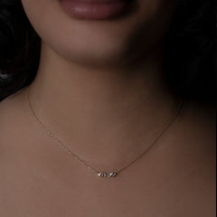 Baguette & Round Diamond Bar Necklace