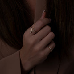 Delicate Diamond Snake Ring