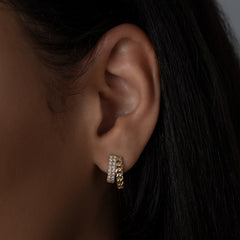 Diamond and Cuban Chain Earrings