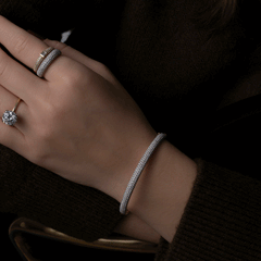 Puffed Pavé Diamond Bangle
