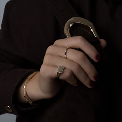 Gold and Diamond Pyramid Ring