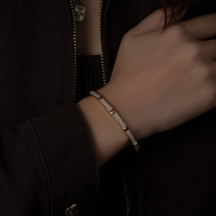 Pavé Bangle with Gold Studs