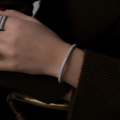 Puffed Pavé Diamond Bangle