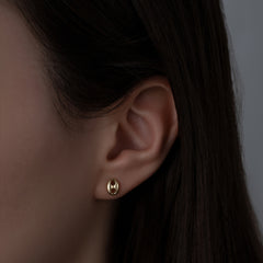 Gold Puffed Mariner Studs